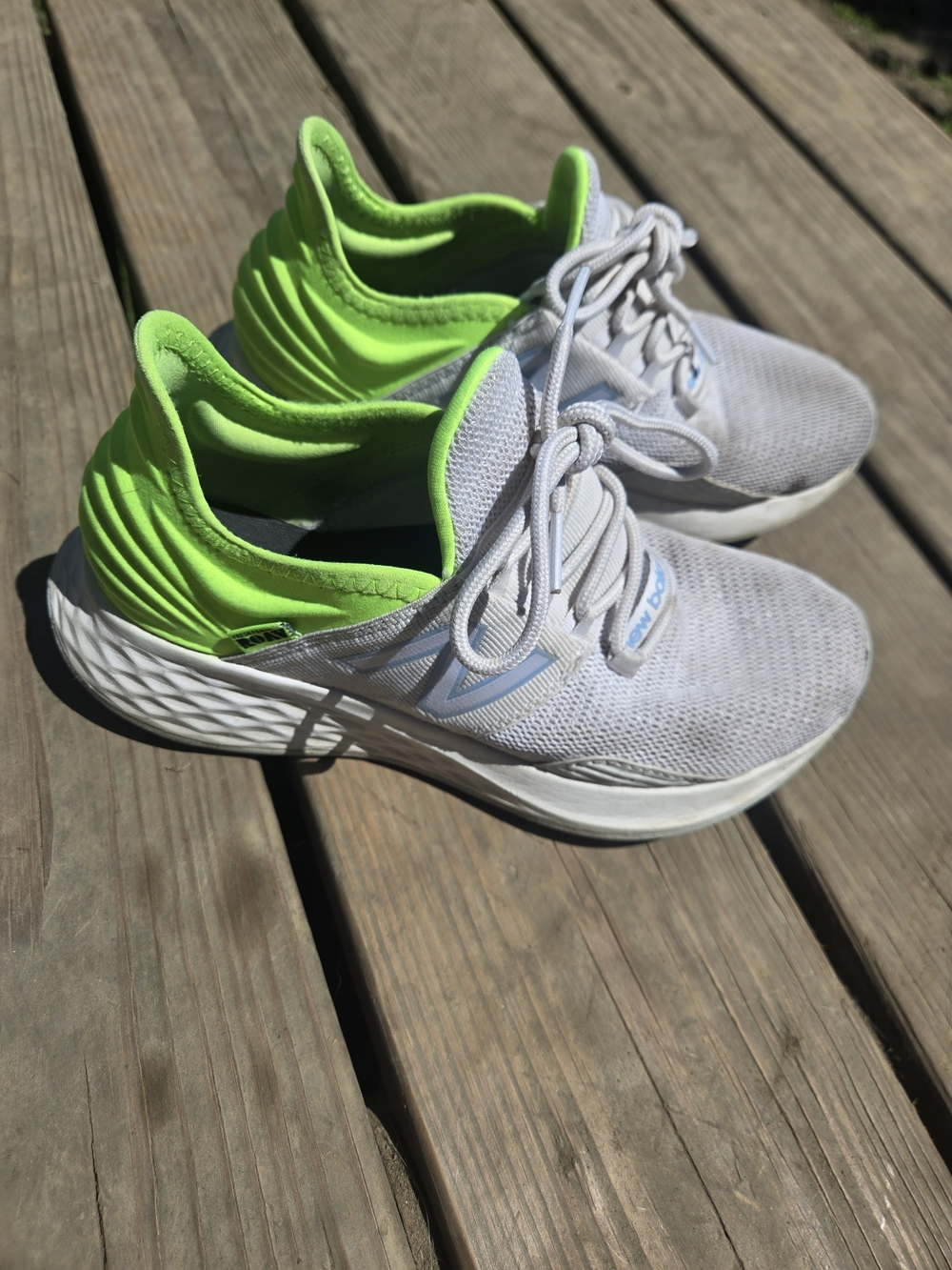 New Balance Women's Athletic Shoes in Gray and Neon Green